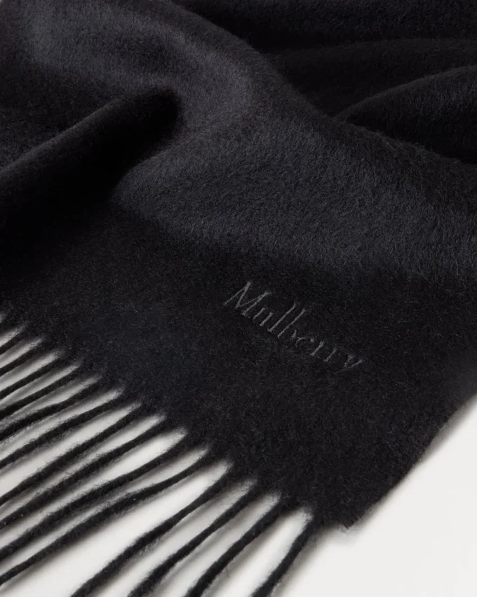 Cashmere Scarf Black Cashmere Women