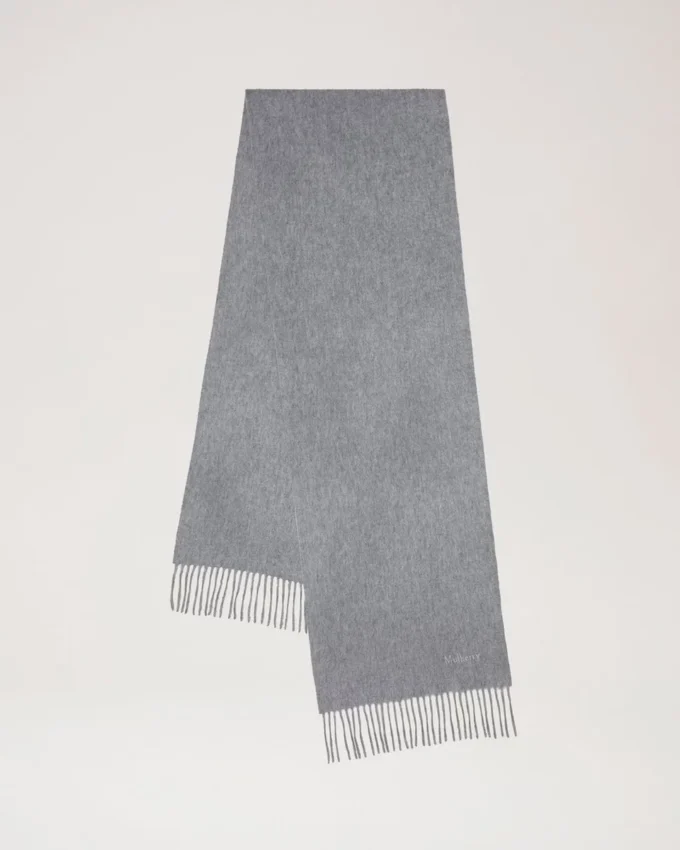 Cashmere Scarf Light Grey Melange Cashmere Wool