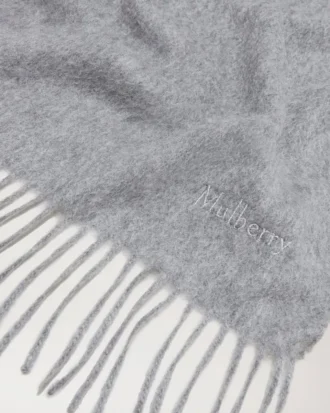 Cashmere Scarf Light Grey Melange Cashmere Wool