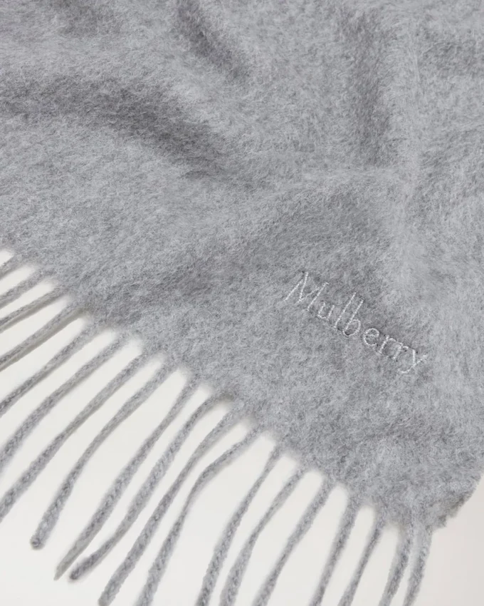 Cashmere Scarf Light Grey Melange Cashmere Wool