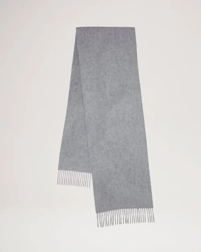 Cashmere Scarf Light Grey Melange Cashmere Wool