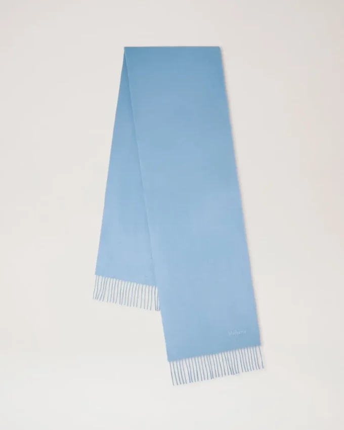 Cashmere Scarf Poplin Blue Cashmere Wool Women