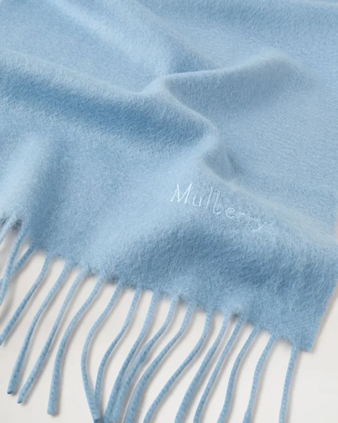 Cashmere Scarf Poplin Blue Cashmere Wool Women