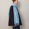 Cashmere Scarf Poplin Blue Cashmere Wool Women