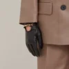 Chain Driving Gloves Black Nappa Women