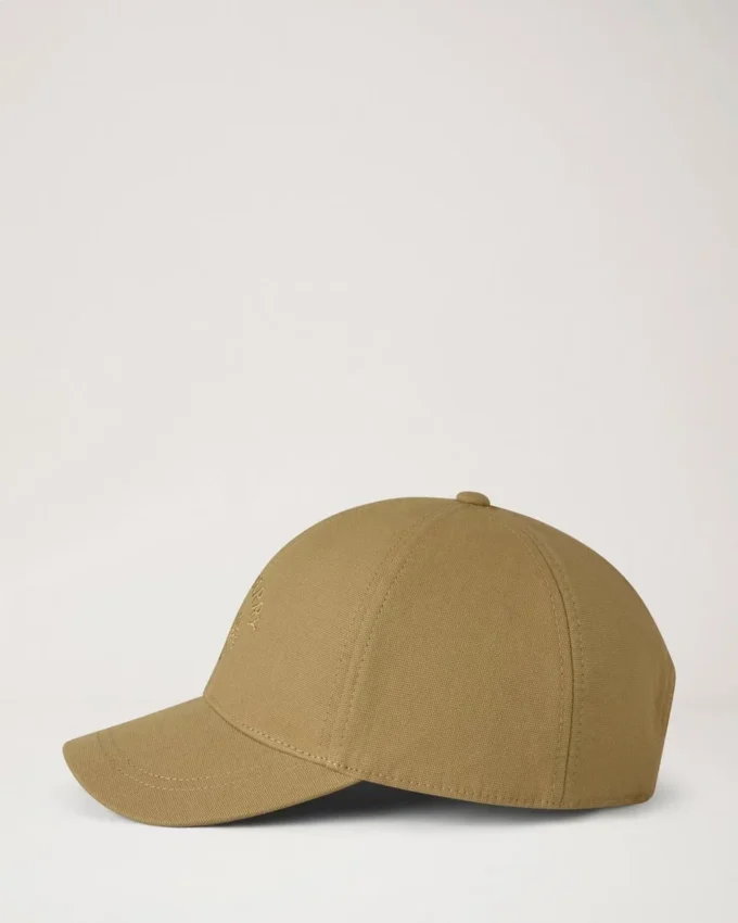 Check Lined Baseball Cap Camel Cotton Men