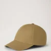 Check Lined Baseball Cap Camel Cotton Men