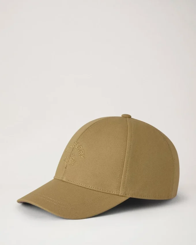 Check Lined Baseball Cap Camel Cotton Men