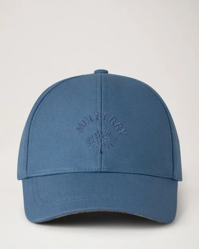 Check Lined Baseball Cap Denim Cotton Men