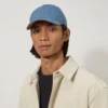 Check Lined Baseball Cap Denim Cotton Men