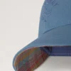 Check Lined Baseball Cap Denim Cotton Men