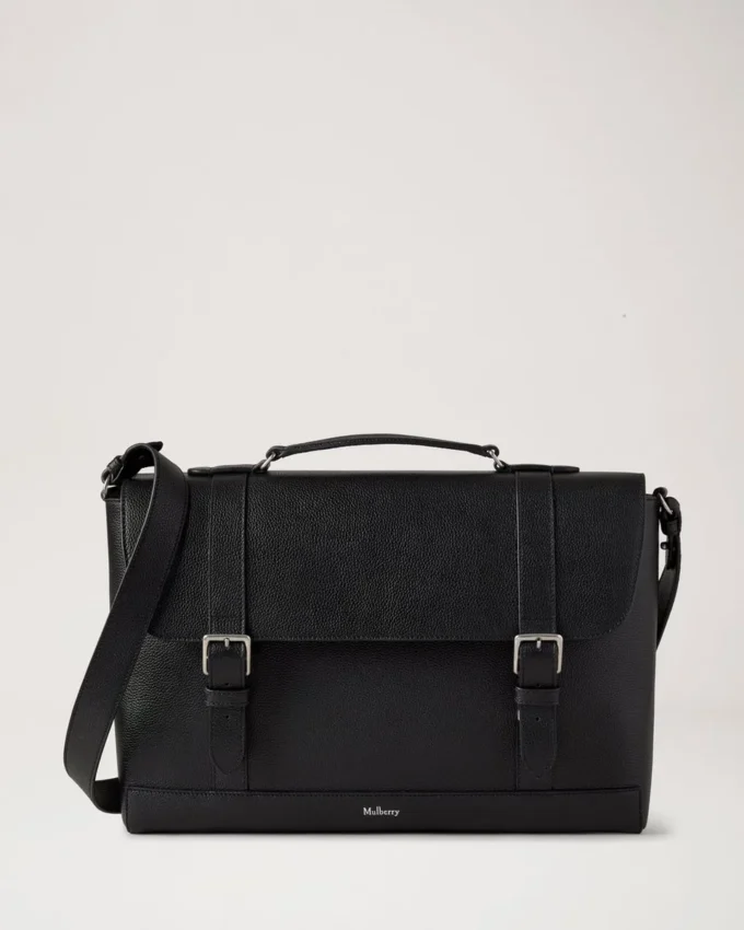 Chiltern Briefcase Black Small Classic Grain Men