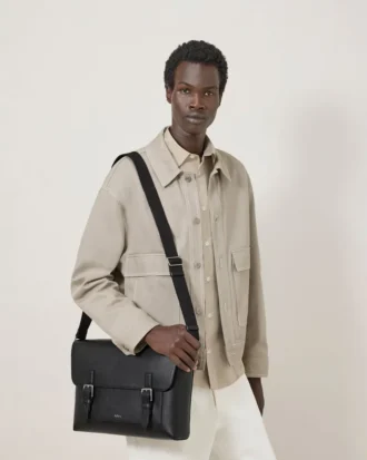 Chiltern Crossbody Messenger Black Small Classic Grain
