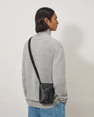 Chiltern Phone Pouch Black Small Classic Grain Men