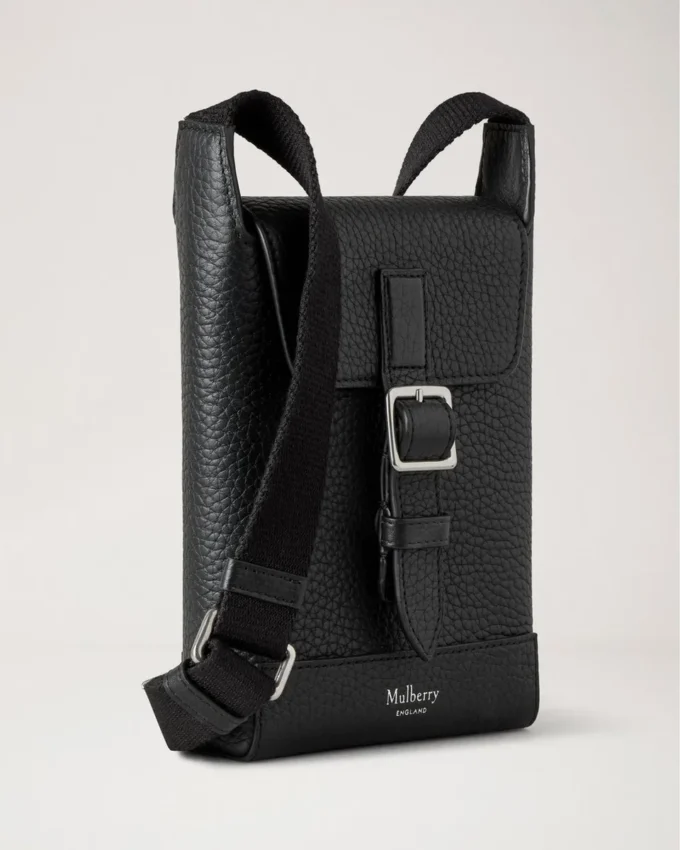 Chiltern Phone Pouch Black Small Classic Grain Men