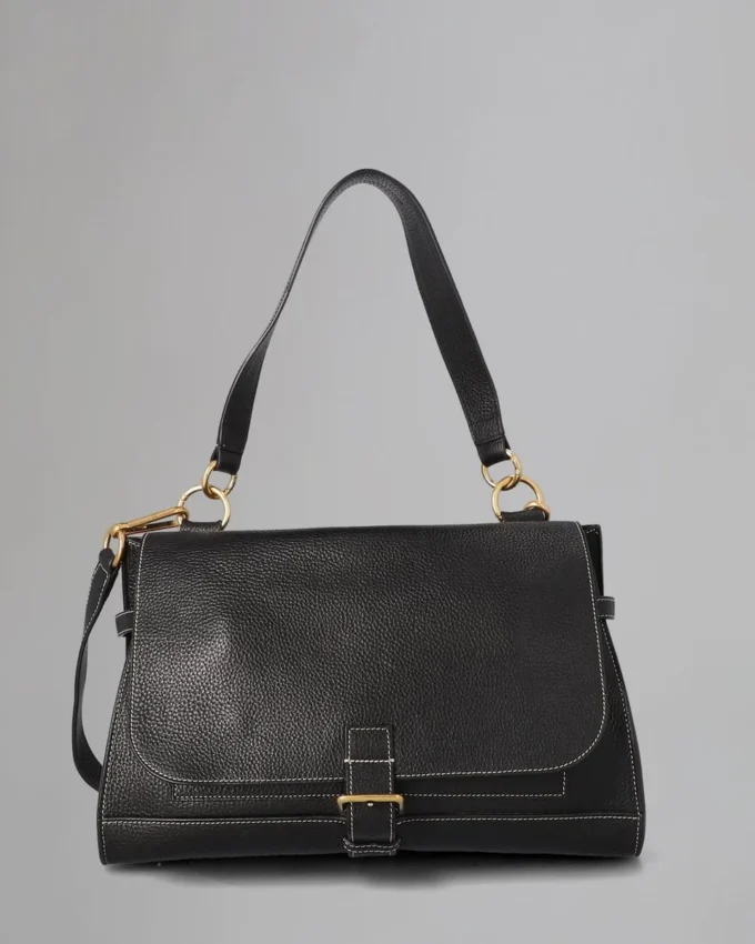 Chiltern Satchel Pre-Loved Black Grain Vegetable Tanned
