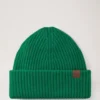 Chunky Ribbed Beanie Emerald Lambswool Men