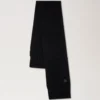 Chunky Ribbed Scarf Black Lambswool Women
