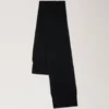 Chunky Ribbed Scarf Black Lambswool Women