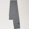 Chunky Ribbed Scarf Dark Grey Melange Lambswool