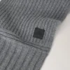 Chunky Ribbed Scarf Dark Grey Melange Lambswool