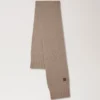 Chunky Ribbed Scarf Oat Lambswool Women