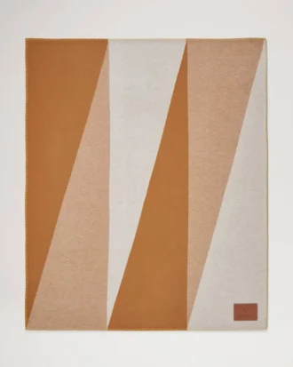 Colour Block Blanket Teak & Cream Lambswool Women