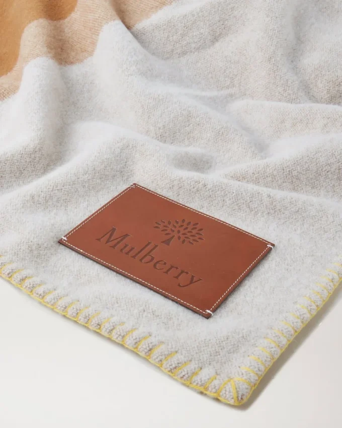 Colour Block Blanket Teak & Cream Lambswool Women