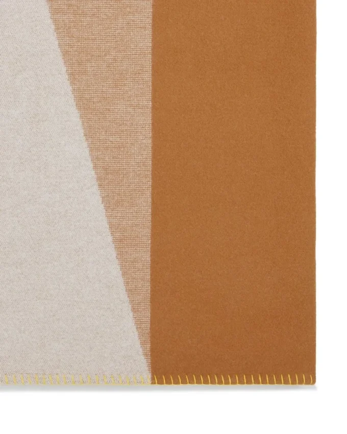Colour Block Blanket Teak & Cream Lambswool Women