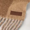 Colour Block Textured Scarf Camel & Eggshell Wool Blend