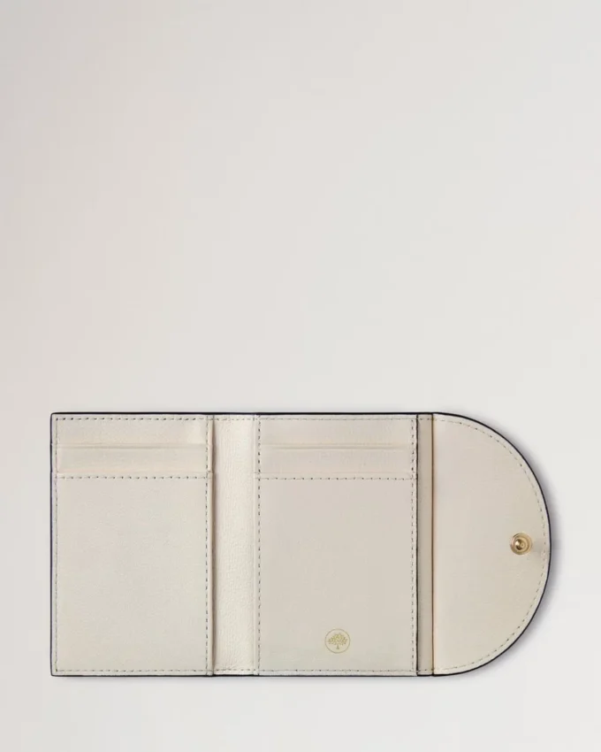 Compact Bifold Card Wallet Eggshell & Linen Green Micro Classic Grain