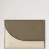 Compact Cardholder Eggshell & Linen Green Micro Classic Grain