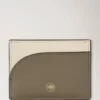 Compact Cardholder Eggshell & Linen Green Micro Classic Grain