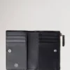 Continental Bifold Zipped Wallet Black Small Classic Grain