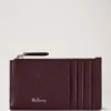 Continental Long Zipped Card Holder Black Cherry Small Classic Grain