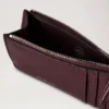 Continental Long Zipped Card Holder Black Cherry Small Classic Grain