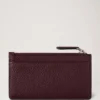 Continental Long Zipped Card Holder Black Cherry Small Classic Grain