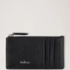 Continental Long Zipped Card Holder Black Small Classic Grain