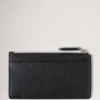 Continental Long Zipped Card Holder Black Small Classic Grain
