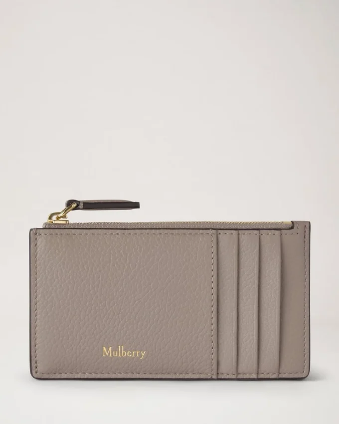 Continental Long Zipped Card Holder Cashmere Taupe Small Classic Grain