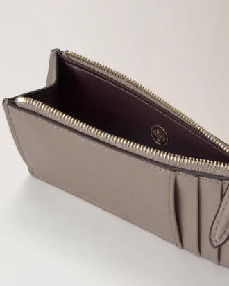 Continental Long Zipped Card Holder Cashmere Taupe Small Classic Grain