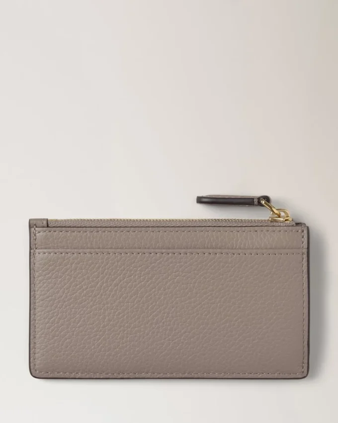 Continental Long Zipped Card Holder Cashmere Taupe Small Classic Grain