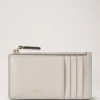 Continental Long Zipped Card Holder Chalk Small Classic Grain