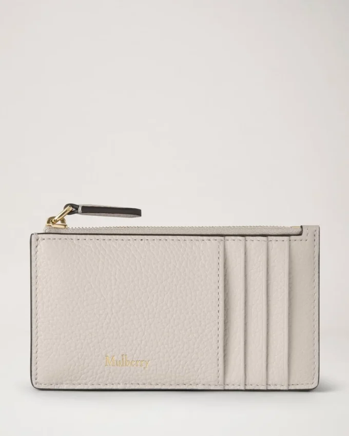 Continental Long Zipped Card Holder Chalk Small Classic Grain