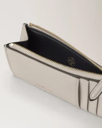 Continental Long Zipped Card Holder Chalk Small Classic Grain