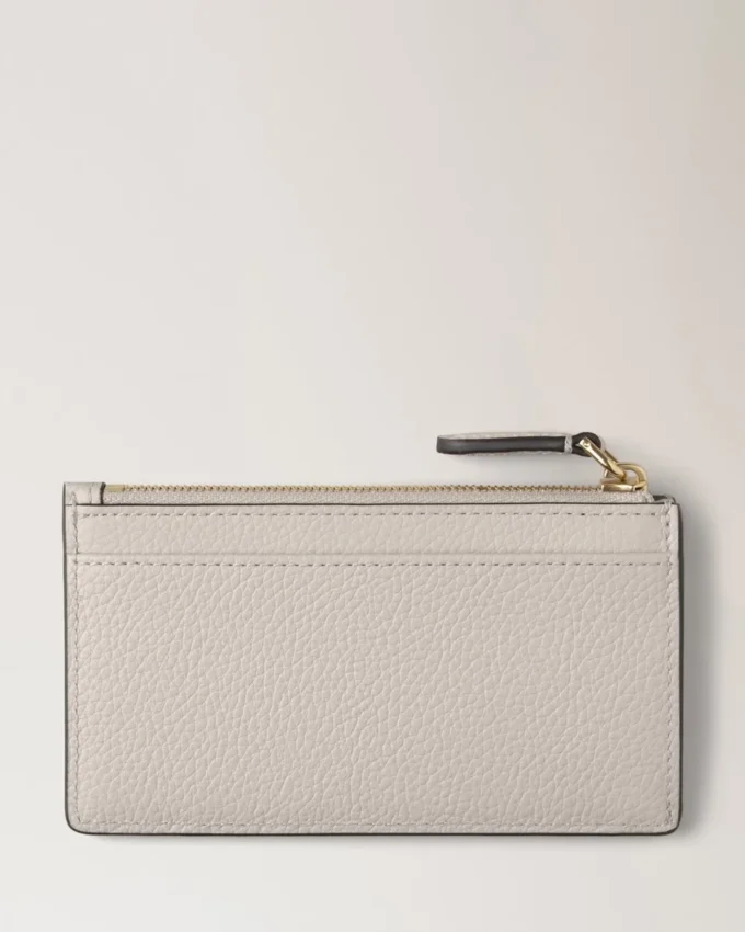 Continental Long Zipped Card Holder Chalk Small Classic Grain