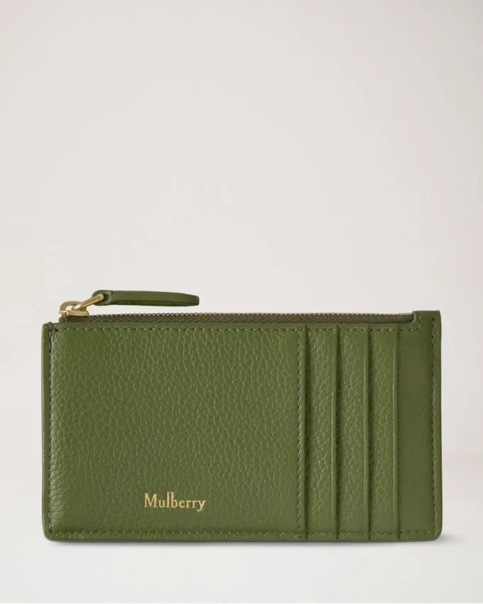 Continental Long Zipped Card Holder Fern Small Classic Grain