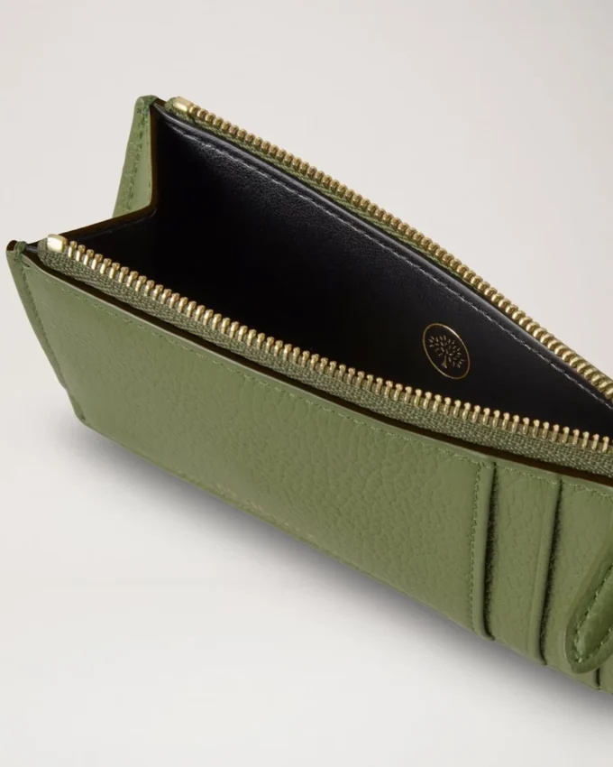 Continental Long Zipped Card Holder Fern Small Classic Grain