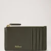 Continental Long Zipped Card Holder Juniper Green Small Classic Grain