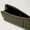 Continental Long Zipped Card Holder Juniper Green Small Classic Grain